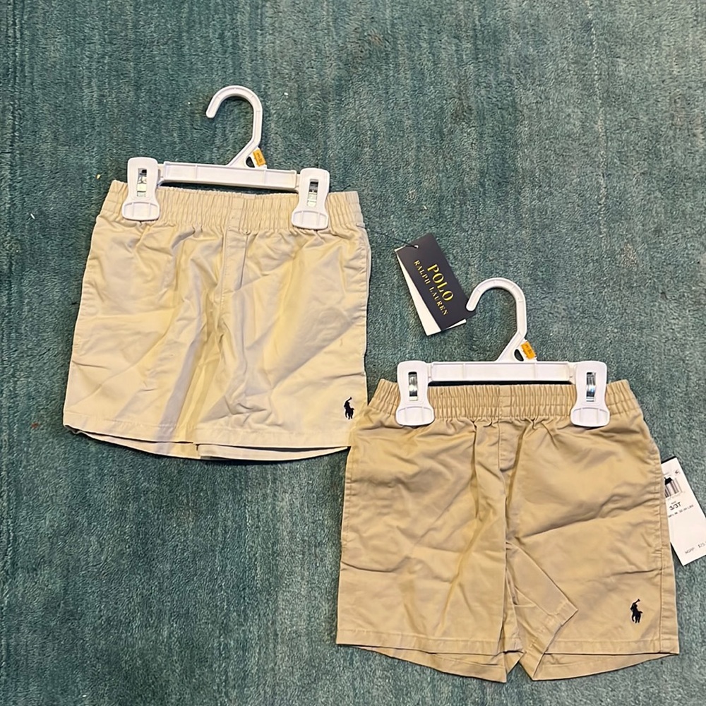 Ralph Lauren (2) bundle toddler boy khaki shorts. Shorts must be sold together